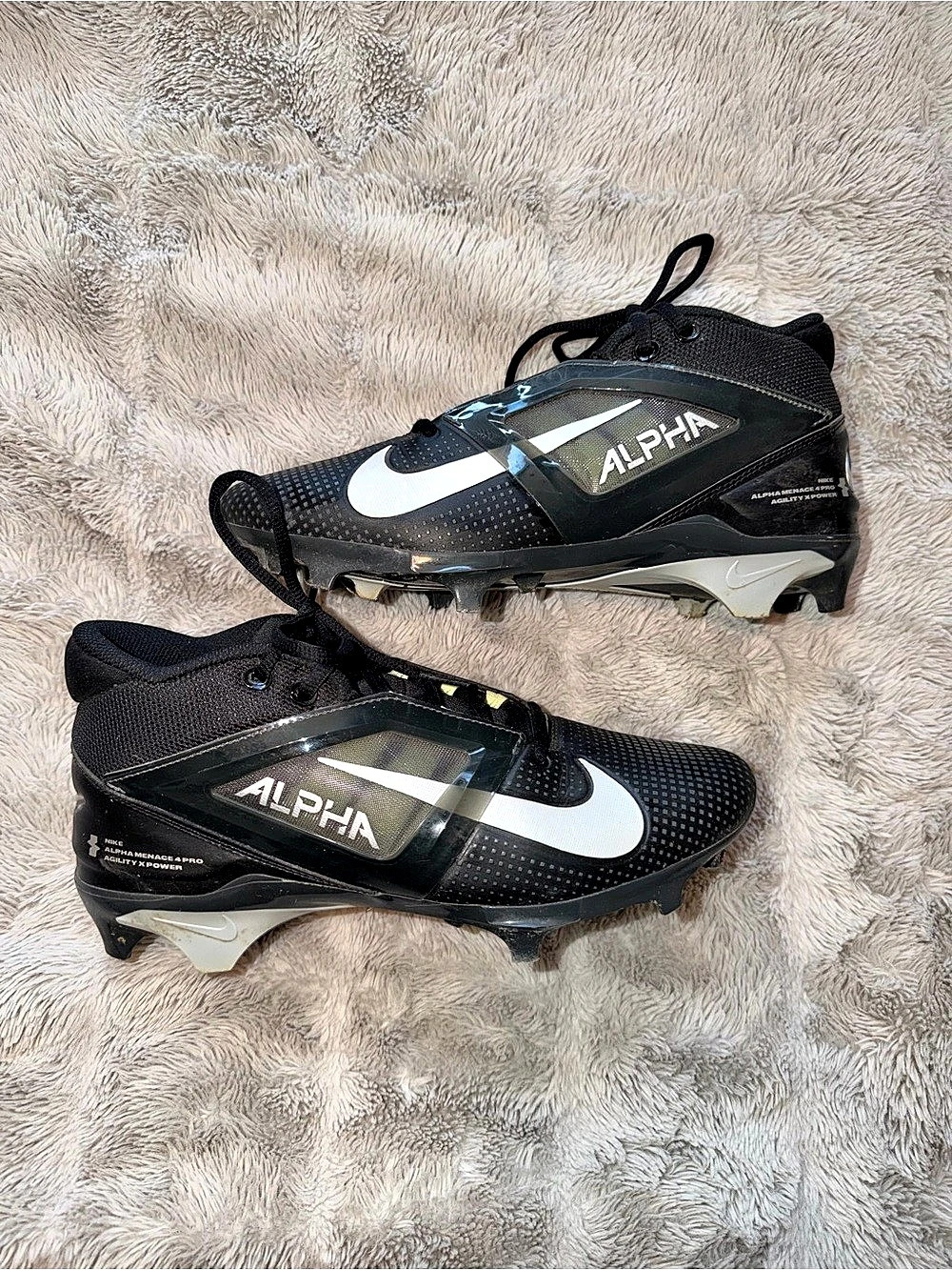 Nike Alpha Football Cleats Black & White US 8